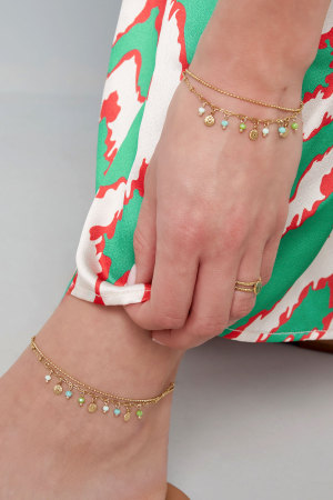 Bracelet Avec Pièces Et Perles - Rose/Doré  h5 Image4