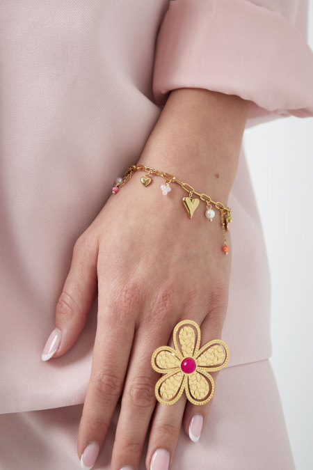 Bracelet à breloques couleur amore - doré 2