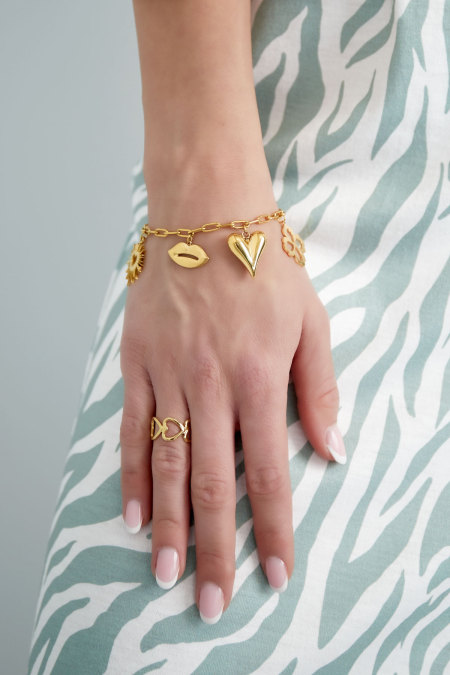 bracelet à breloques amoureux floraux 2