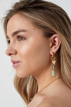 Boucles D'oreilles Amour Rose - Rose/Doré h5 Image4