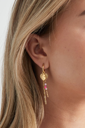 Boucles D'oreilles Palmier Avec Breloques - Doré h5 Image3