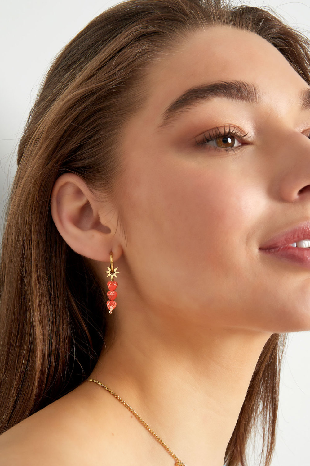 Boucles D'couleur Oreilles Triple Coeur Étoile Image4