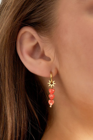 Boucles D'couleur Oreilles Triple Coeur Étoile h5 Image3