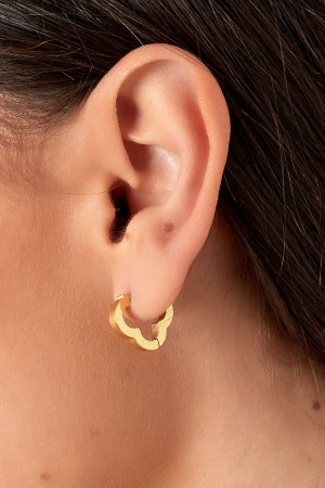 Boucles D'oreilles Basiques Trèfle Grandes - Dorées h5 Image3