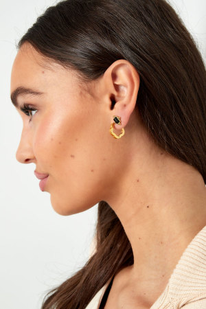 Boucles D'oreilles Forme Fleur Basique Petites - Doré h5 Image4