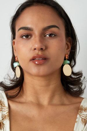 Boucles D’oreilles Déclaration Beach Vibe - Rose/Vert h5 Image2