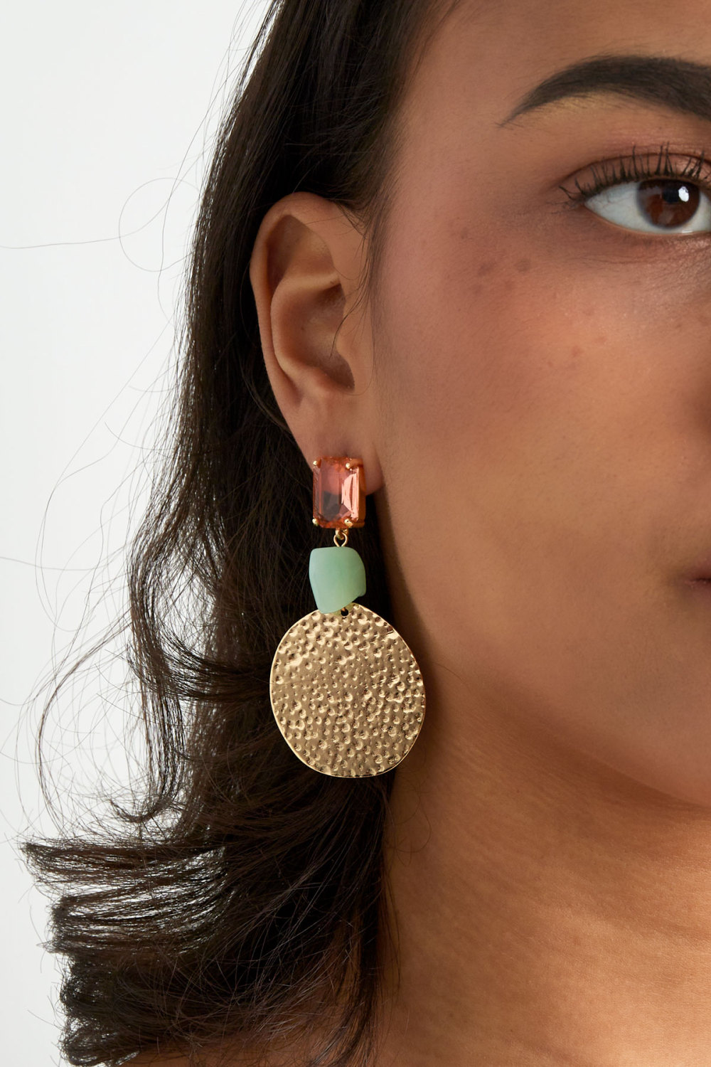 Boucles D’oreilles Déclaration Beach Vibe - Rose/Vert Image3