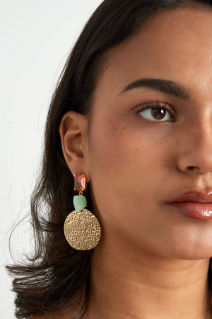 Boucles D’oreilles Déclaration Beach Vibe - Rose/Vert h5 Image4