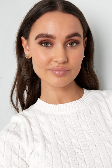 boucle d'oreille nœud en acier inoxydable 2