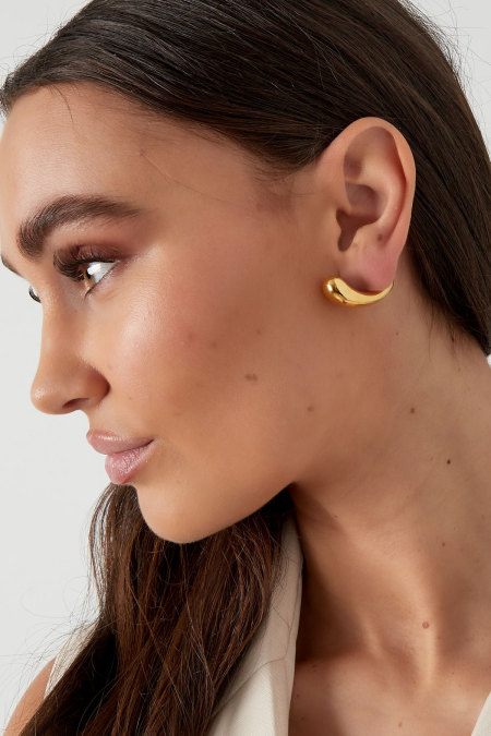 Boucles d'oreilles rayures - doré 2