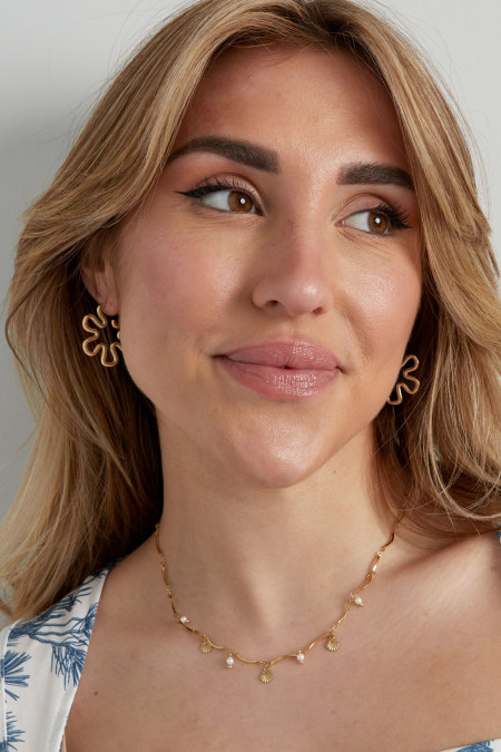 Boucles d'oreilles fleur hippie - doré 2