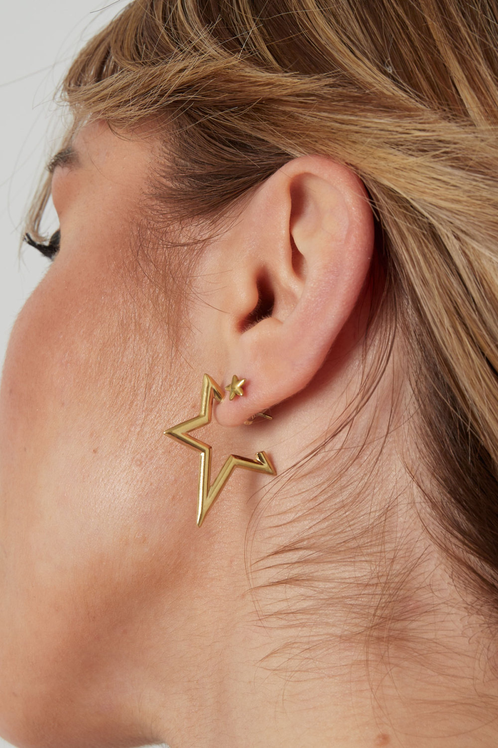Boucles D'oreilles Demi Étoile - Doré h5Image3