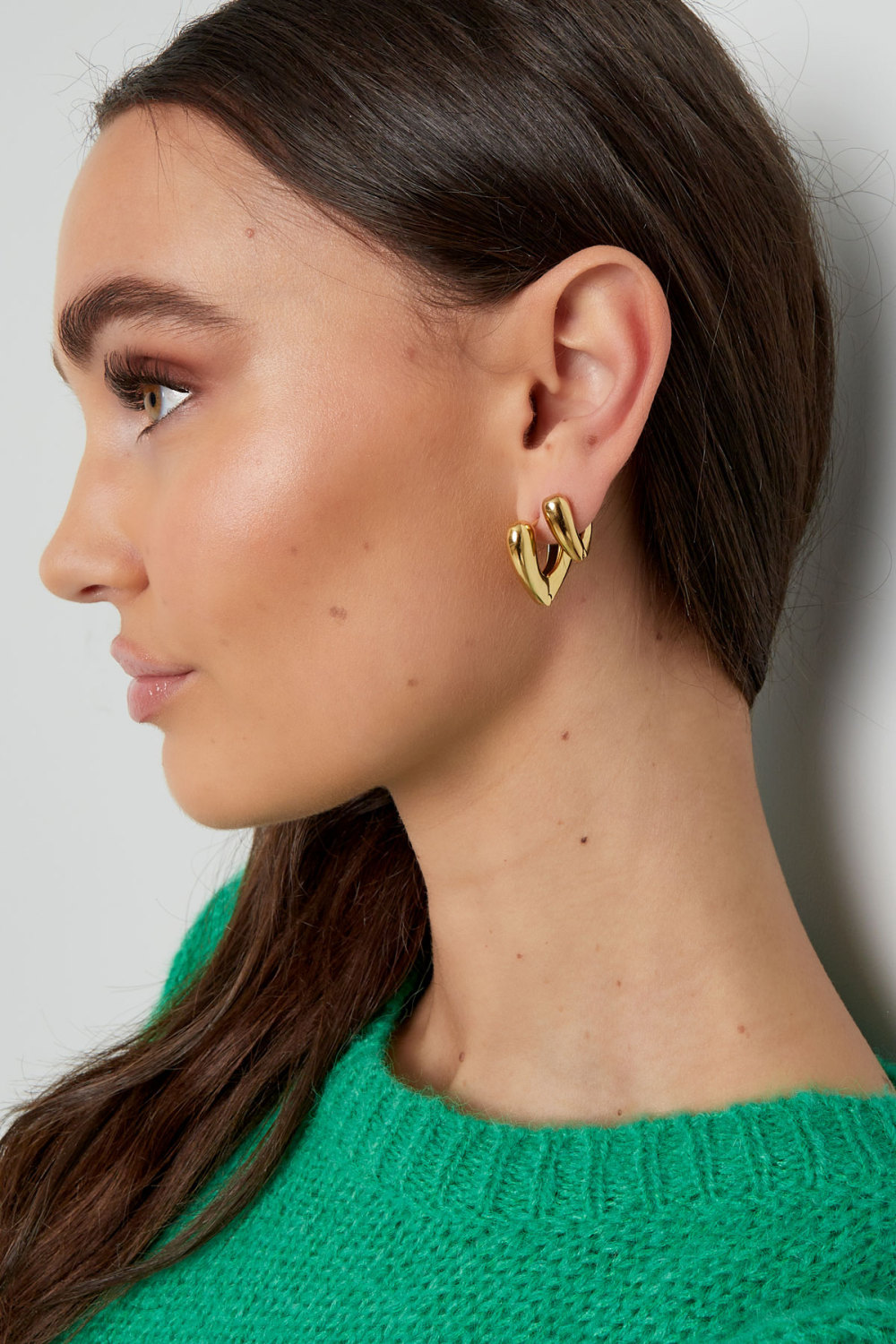 Boucles D'oreilles Forme V - Dorées h5Image2