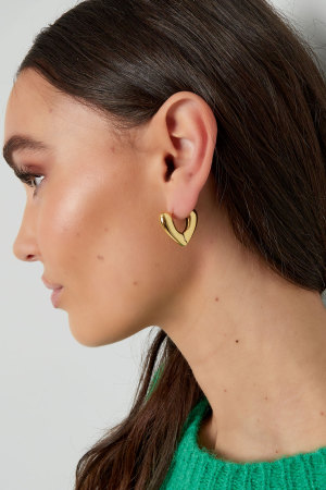 Boucles D'oreilles Forme V - Dorées h5 Image4