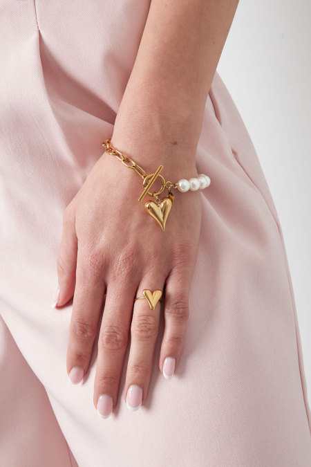 Bracelet double amour - doré  2