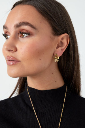 Boucles D'oreilles Noeud Amant - Doré h5 Image2