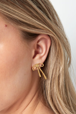 Clous D'oreilles Noeud Suspendu - Doré h5 Image3