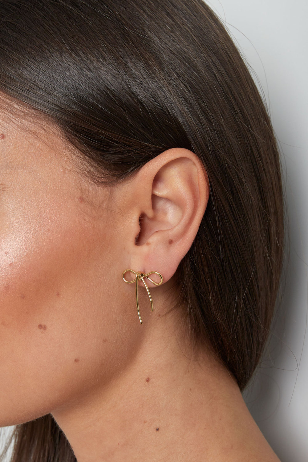 Boucles D'oreilles Noeud Basique - Doré Image3