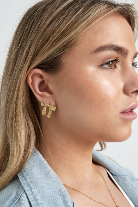 Boucles d'oreilles joli noeud - doré 2