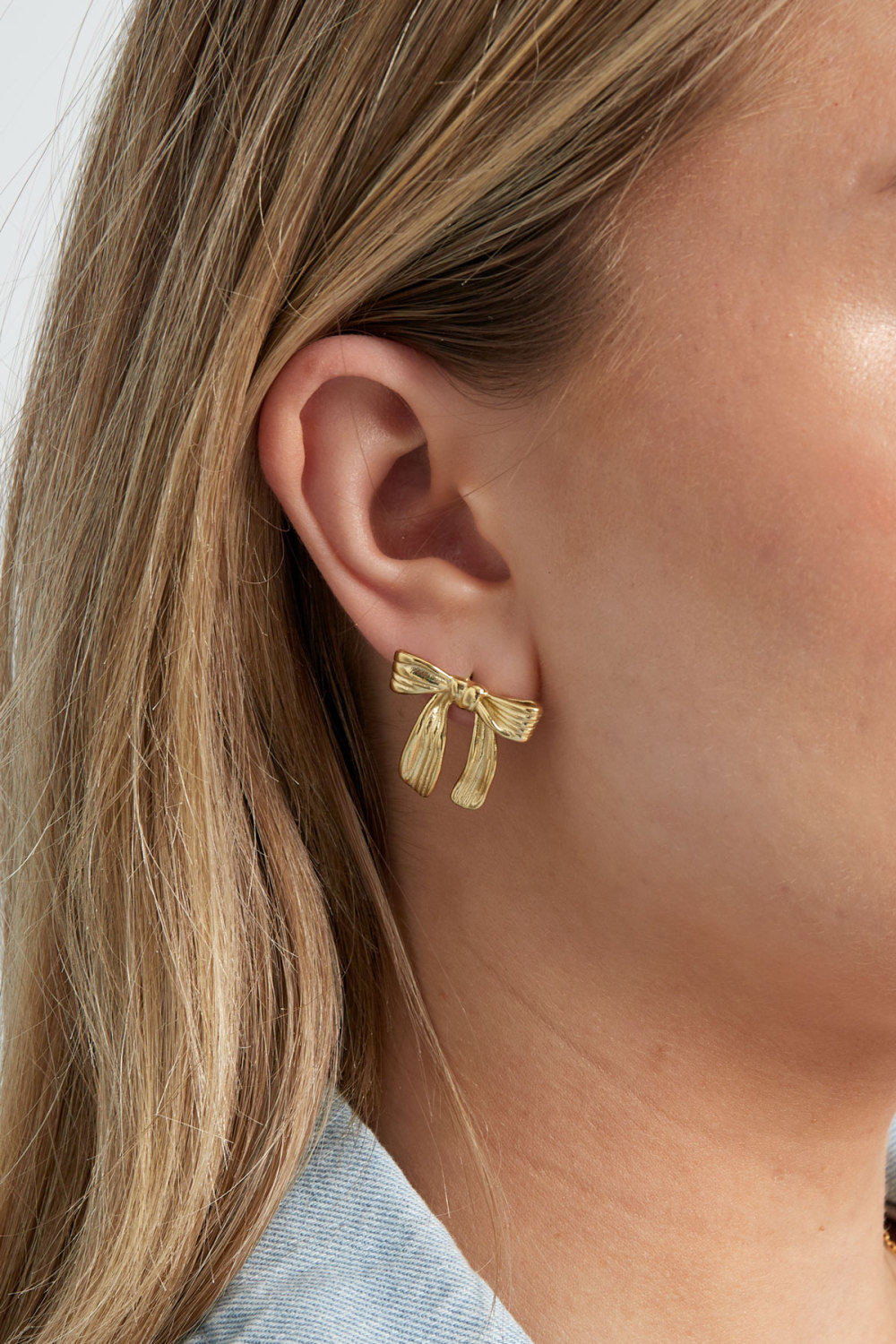 Boucles D'oreilles Joli Noeud - Doré Image4