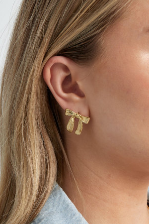Boucles D'oreilles Joli Noeud - Doré h5 Image4
