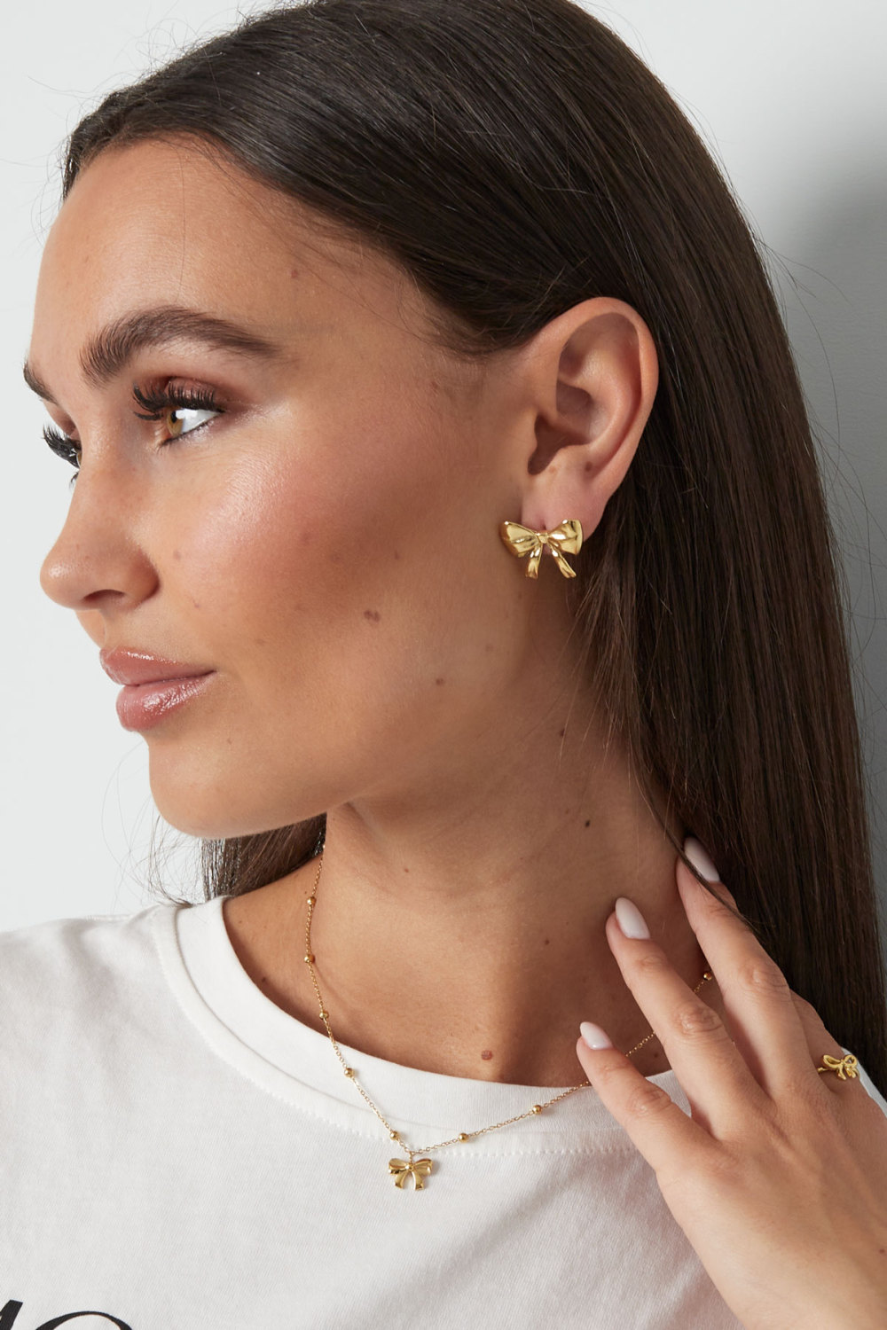 Jolies Boucles D'oreilles Nœud - Doré  Image2