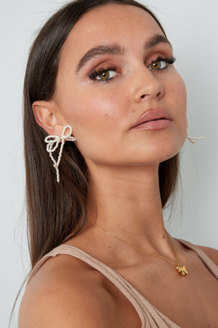 Boucles d'oreilles perle avec double noeud 2