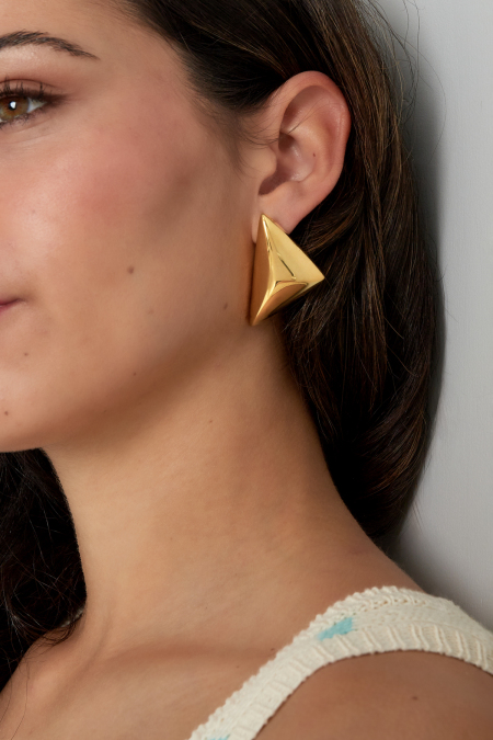 Boucles d'oreilles triangle plié - doré 2