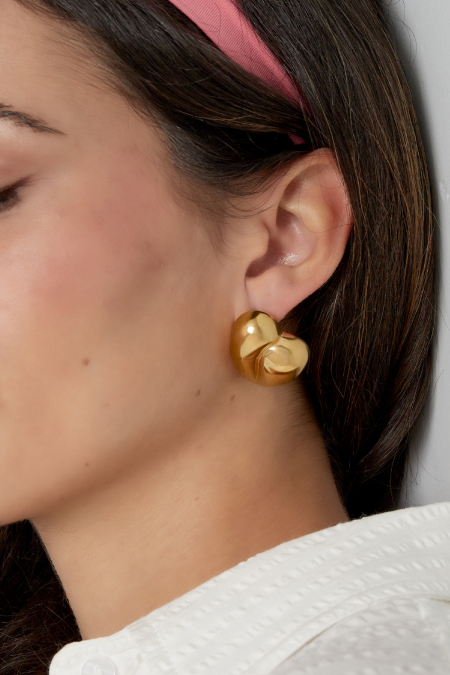 Boucles d'oreilles forme coeur - doré 2