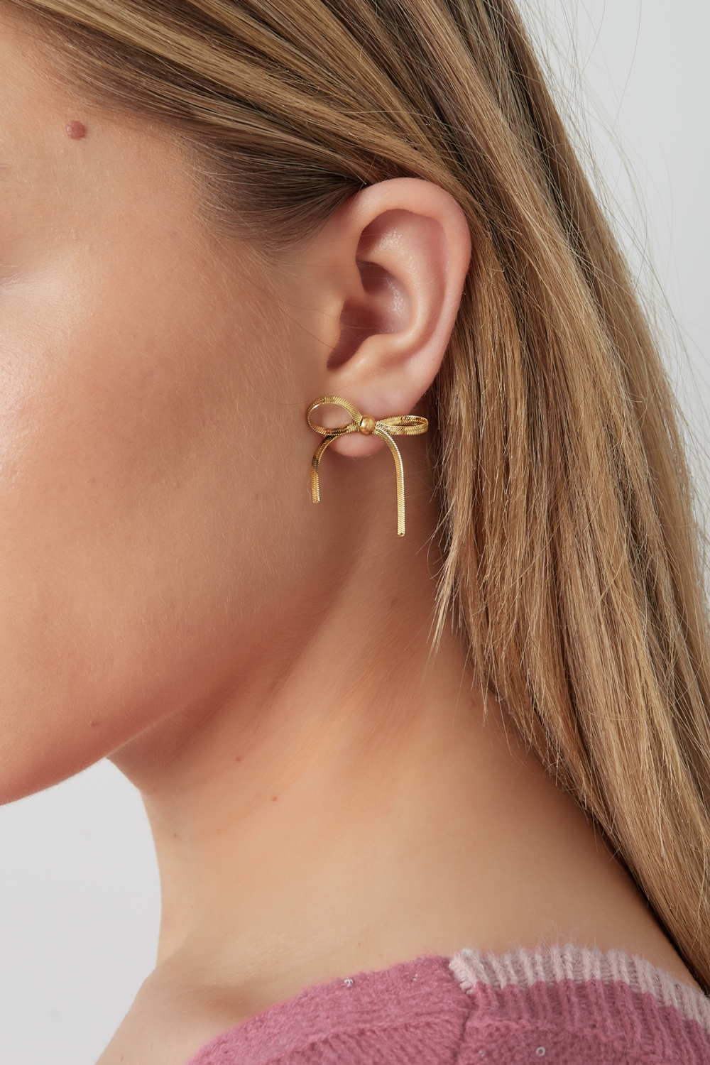 Boucles D'oreilles Noeud Bonheur - Doré Image2