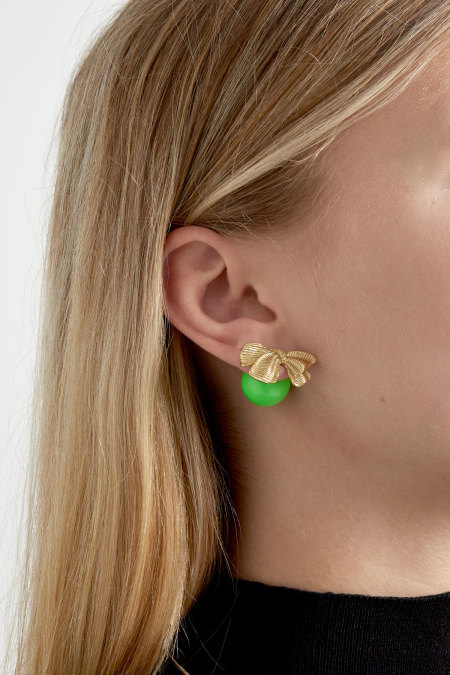 Boucles d'oreilles clous noeud couleur 2