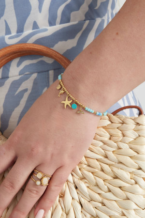 Bracelet Bleu Océan - Couleur Or Bleu h5 Image2