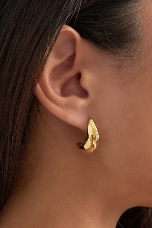 Boucles D'oreilles Lune Structurée h5 Image3