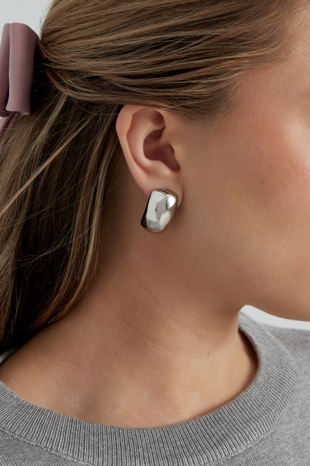 Boucles d'oreilles pendantes structurées - doré 2