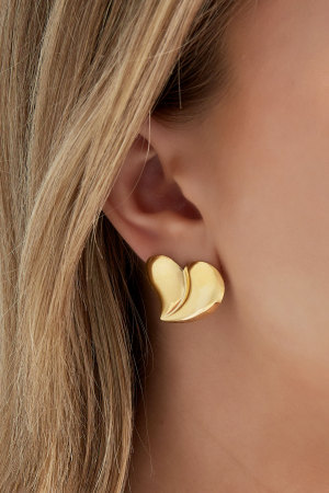 Boucles D'oreilles Coeur Chromé - Doré h5 Image3