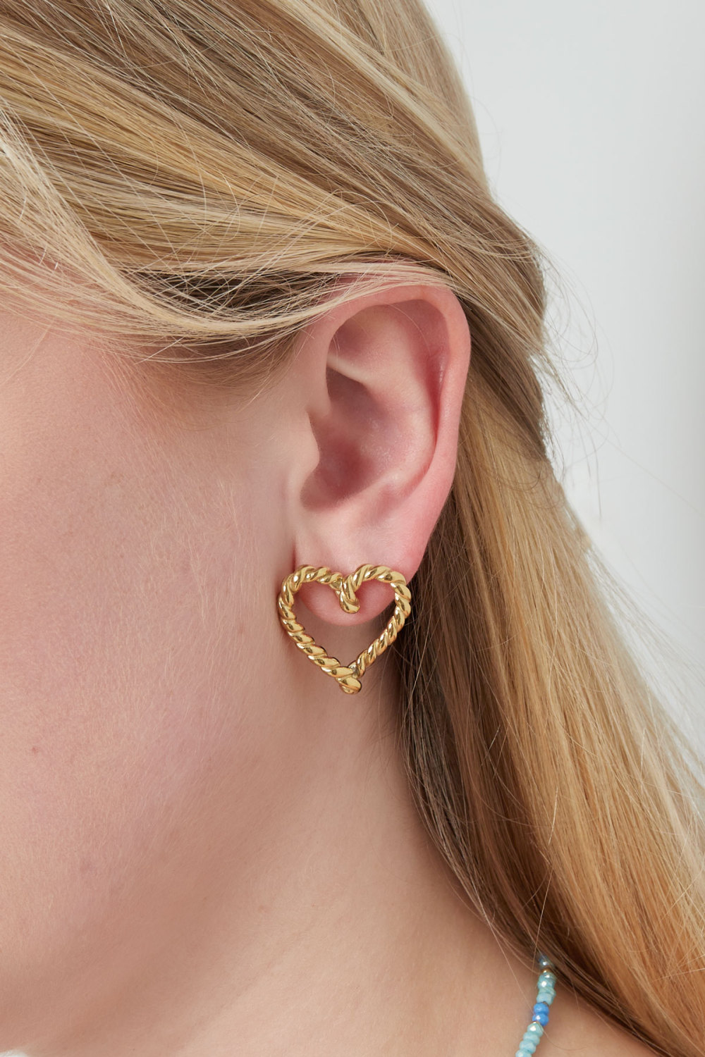 Boucles D'oreilles Coeur Torsadé - Doré Image2