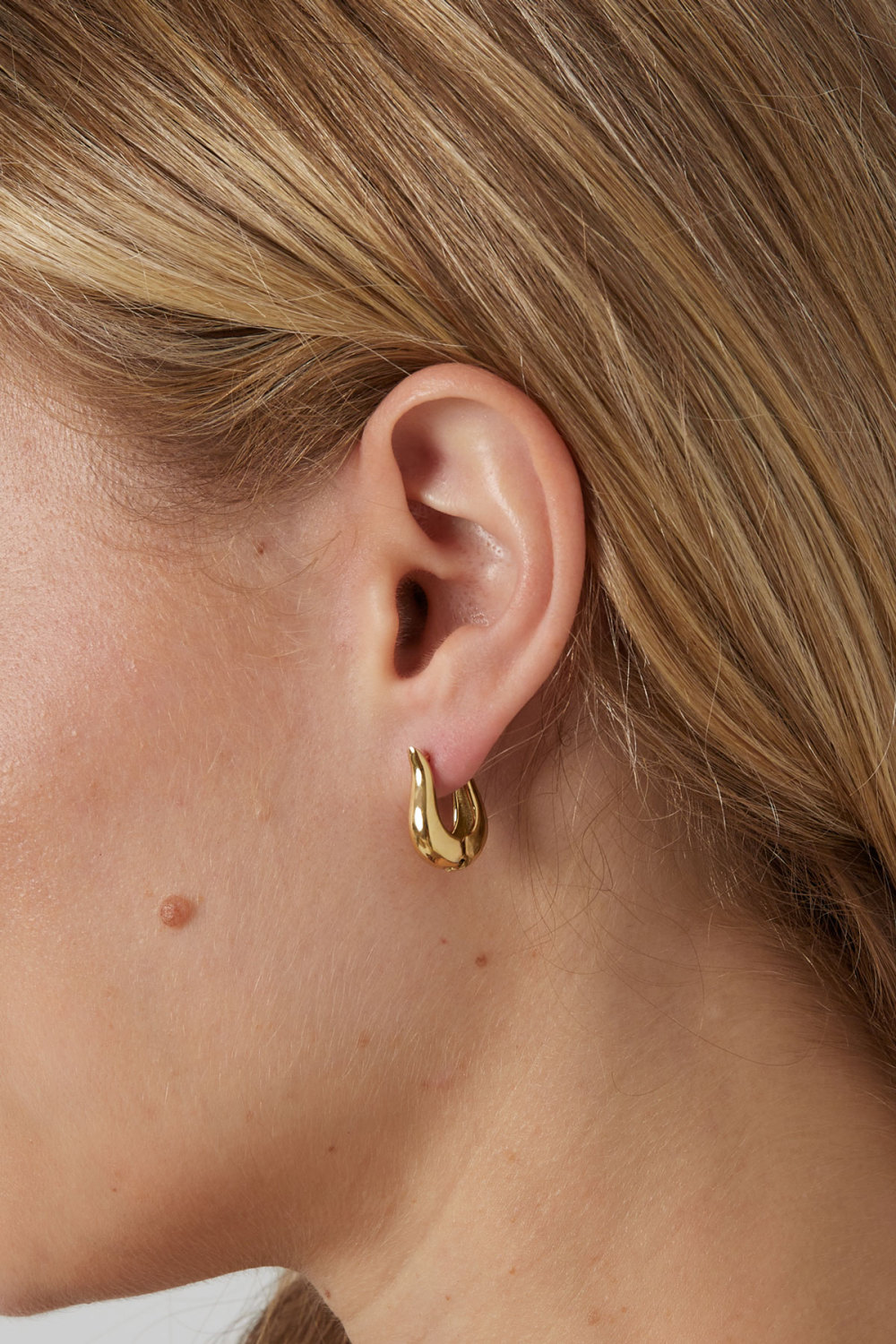 Boucles D'oreilles Basiques Rondes - Doré Image3