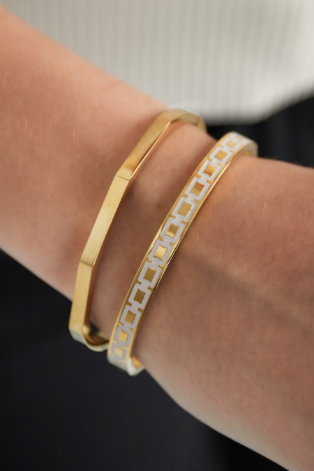 Bracelet esclave en forme - doré 2
