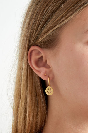 Boucles D'oreilles Smiley Love - Doré h5 Image2