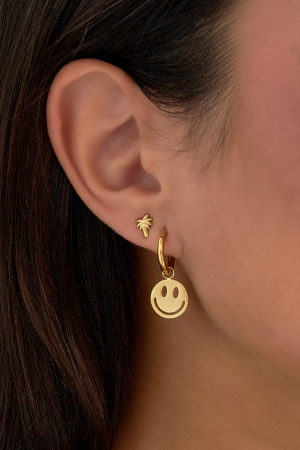 Boucles D'oreilles Smiley Amant - Doré h5 Image3
