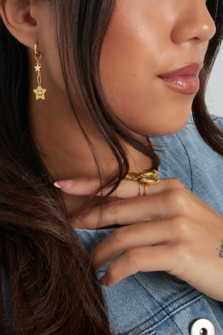 Boucles d'oreilles Happy Star - dorées  2