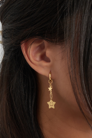 Boucles D'oreilles Happy Star - Dorées  h5 Image3