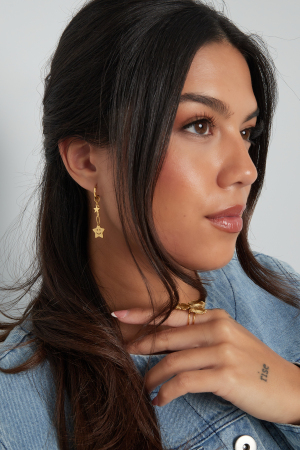 Boucles D'oreilles Happy Star - Dorées  h5 Image4