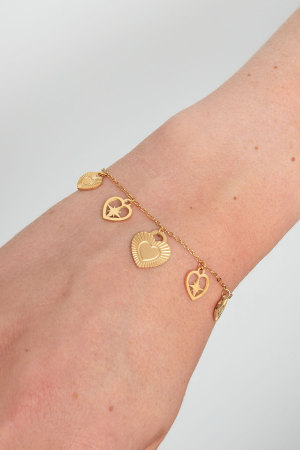 Bracelet Charms Coeur Passionné - Doré h5 Image2