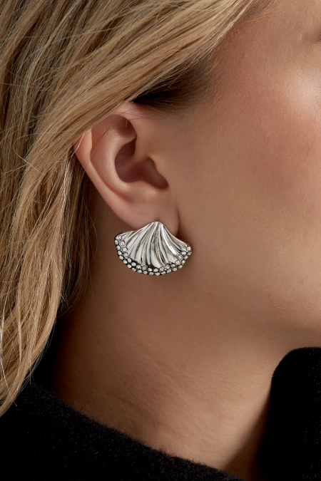 Boucles d'oreilles coquillage scintillant - doré 2