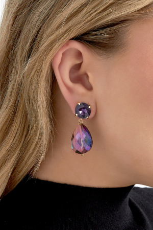 Boucles D'oreilles Chic Pardon - Bleu Marron h5 Image2
