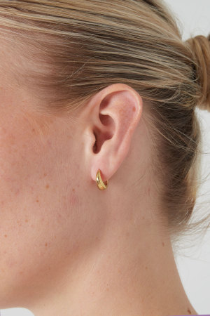 Petites Boucles D'oreilles Créoles Basiques - Dorées h5 Image2