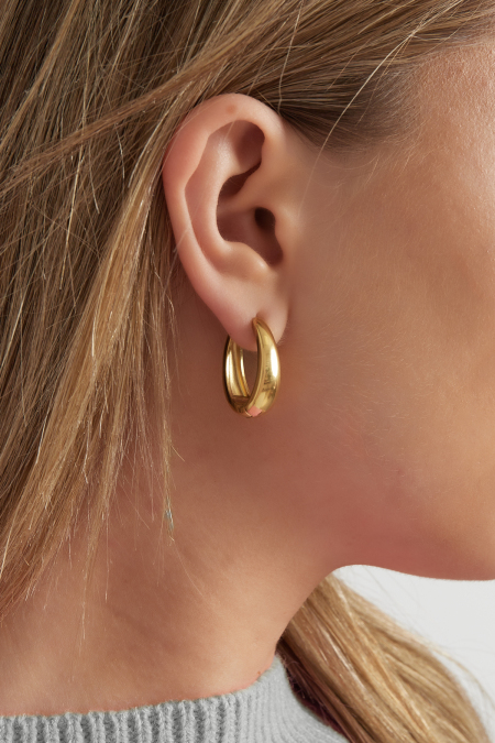 Boucles d'oreilles créoles chics - doré 2