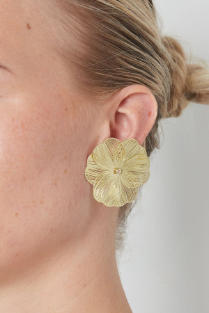 Boucles D'oreilles Folie Florale - Doré h5 Image3