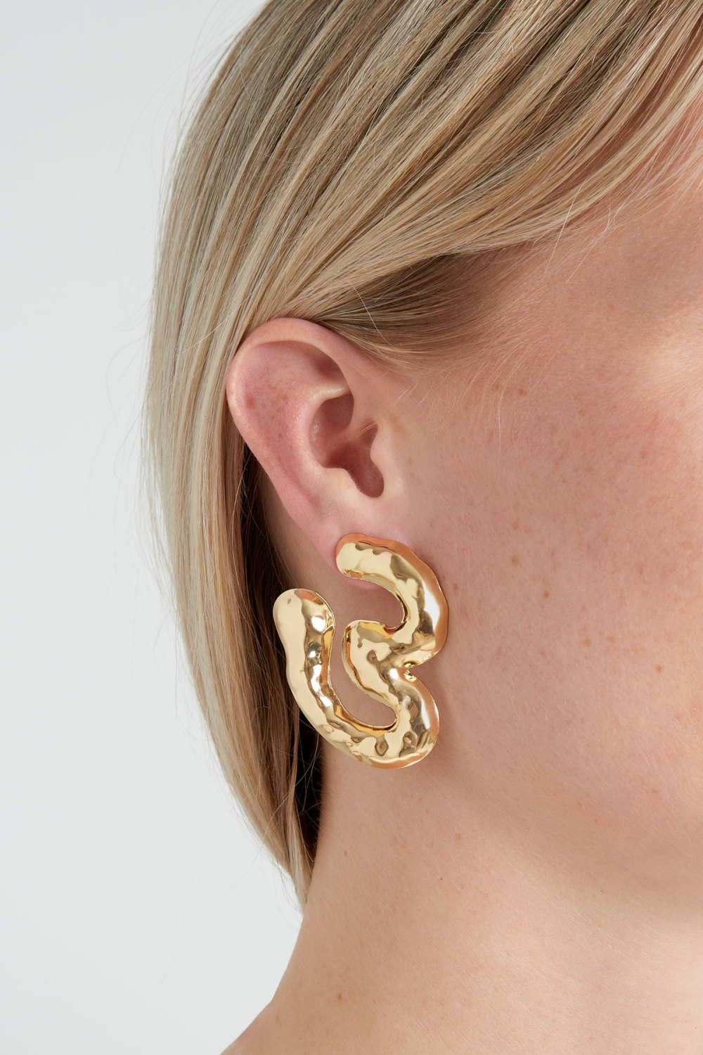 Boucles D'oreilles Chunky Melting - Doré h5Image2